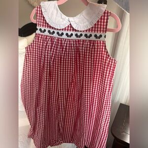 Red Gingham Kids Dress with White Collar